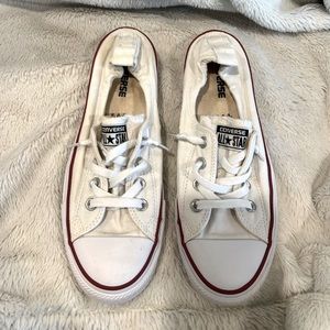 Converse white sneakers slip on style size 10